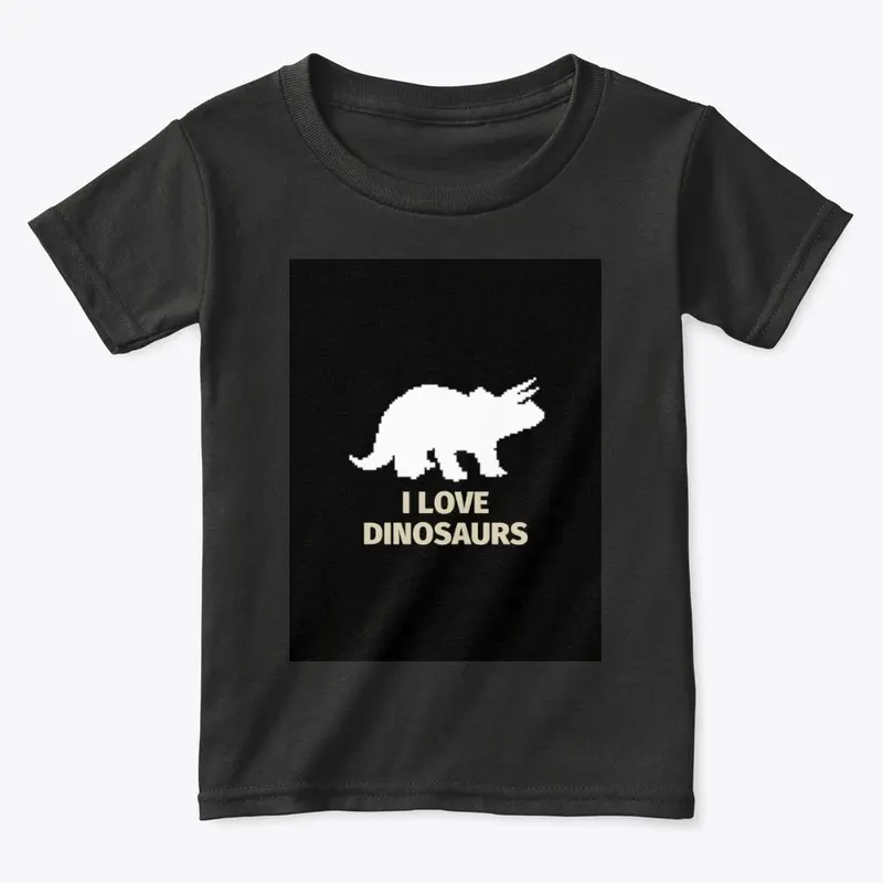 Pixel Art Dinosaur 14 Black